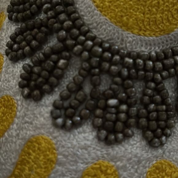 Happy Chic by Jonathan Adler Yellow, Beaded Pillow Approx 17”x17”, polyfill - Picture 13 of 15